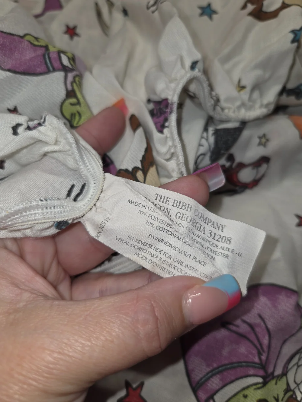 vintage 1996 Warner Bros. Looney Tunes Space Jam twin-size fitted sheet